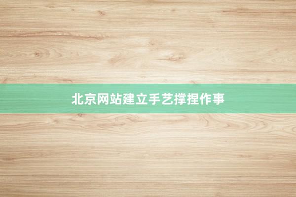 北京网站建立手艺撑捏作事